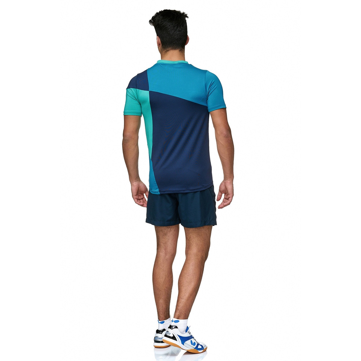 Apego Shorts: Navy, Back, Model